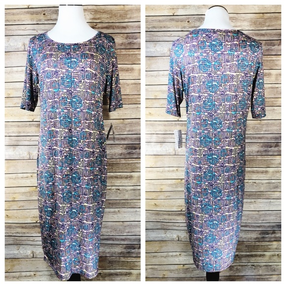 LuLaRoe Dresses & Skirts - Lularoe Pastel Geometric Julia Fitted Dress